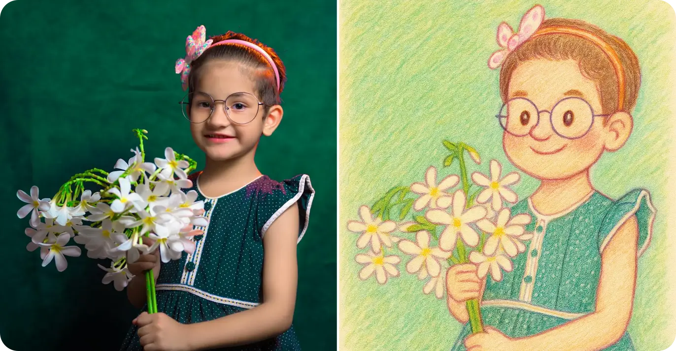Before and after: Soft pencil