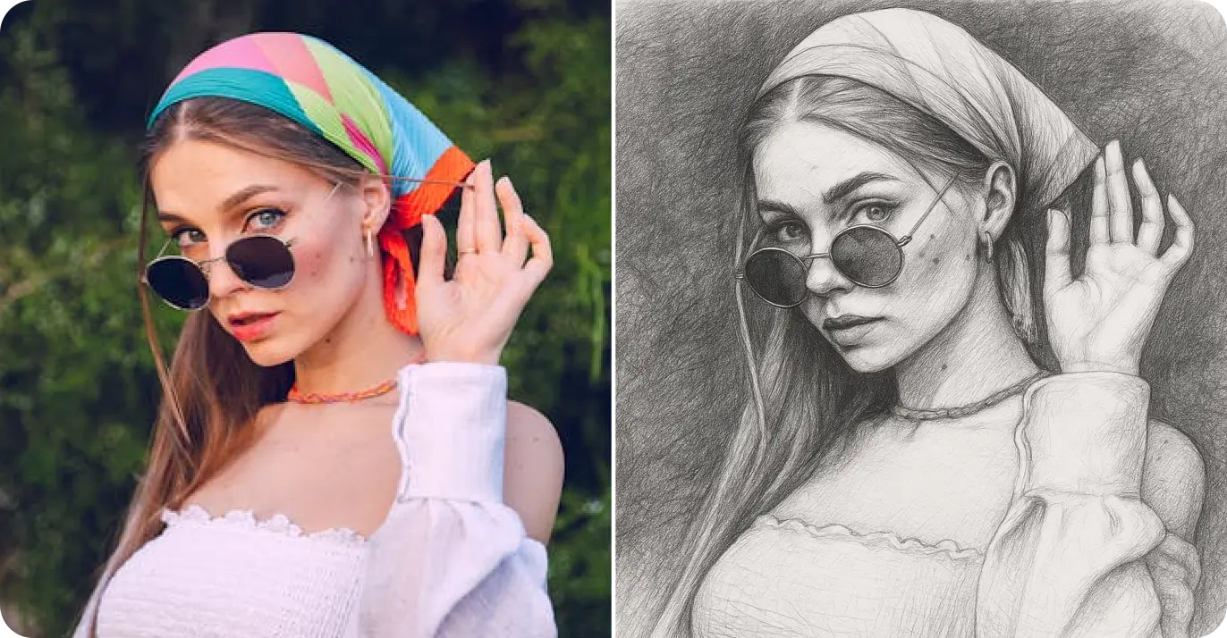 Before and after: Classic sketch