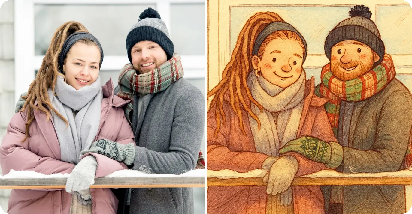 Before and after: Illustrated tale